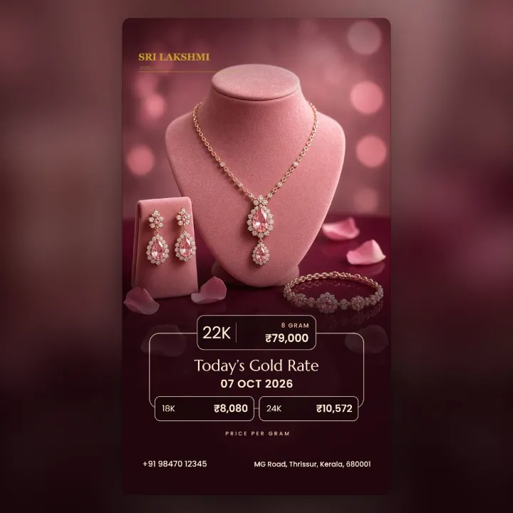 Gold rate poster in square size